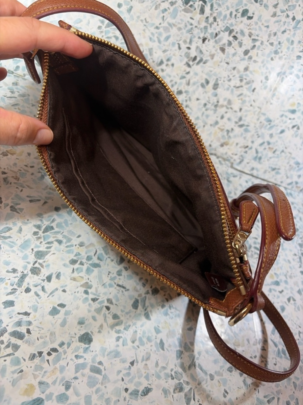 Coach East West Pop-Up Pouch Crossbody Signature Brown Tan F58316 - Picture 6 of 6